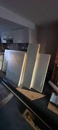 White painted wooden kitchen - white,